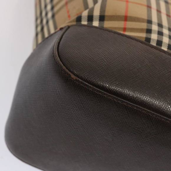 BURBERRY Nova Check Tote Bag Canvas Beige Black Auth ep4012 - Picture 15 of 16